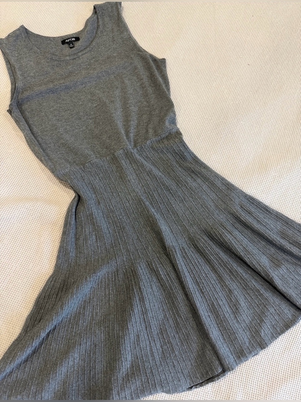 Apt. 9 Gray Sleeveless Knit Fit-and-Flare Dress